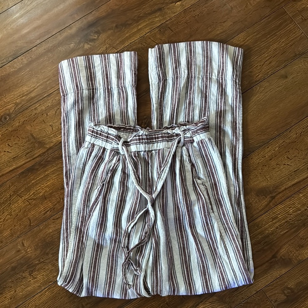 Jolt Burgundy and White Striped Pants